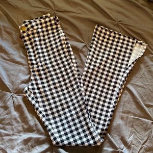 High Waisted Checkered Flare Pant